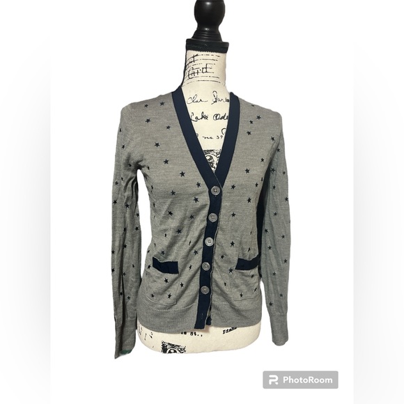 J. Crew Sweaters - J. Crew star cardigan gray navy women’s small